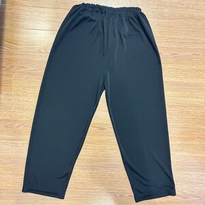 Vintage Black Elastic Waistband Trousers from Korea
